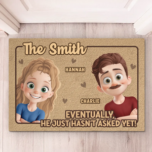 Together We Are Home - Couple Personalized Custom Home Decor Decorative Mat - House Warming Gift For Husband Wife, Anniversary