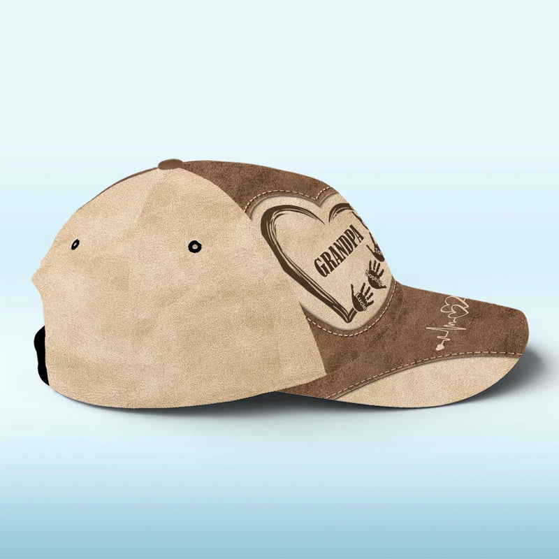 Grandpa’s Love, Forever In Our Hearts - Family Personalized Custom Hat, All Over Print Classic Cap - Gift For Family Members