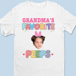 Custom Photo Bunny Hugs From Grandma’s Peeps - Family Personalized Custom Unisex T-shirt, Premium T-shirt, Hoodie - Easter Gift For Grandma, Mom