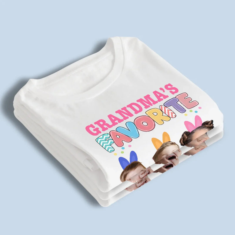 Custom Photo Bunny Hugs From Grandma’s Peeps - Family Personalized Custom Unisex T-shirt, Premium T-shirt, Hoodie - Easter Gift For Mom, Grandma