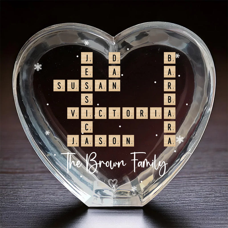 The Heart Of Our Family	- Family Personalized Custom 3D Crystal Heart Shaped - Gift For Family Members