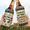 Adventure, Love, And A Campfire - Camping Personalized Custom 4 In 1 Can Cooler Tumbler - Gift For Couple, Husband Wife, Camping Lovers