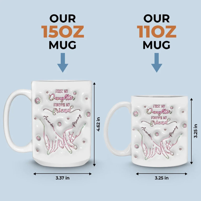 From My Hands To Yours, Always - Family Personalized Custom 3D Inflated Effect Printed Mug - Mother's Day, Gift For Mom, Daughter