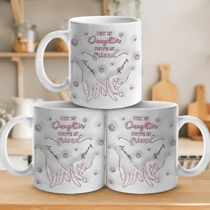 From My Hands To Yours, Always - Family Personalized Custom 3D Inflated Effect Printed Mug - Mother's Day, Gift For Mom, Daughter