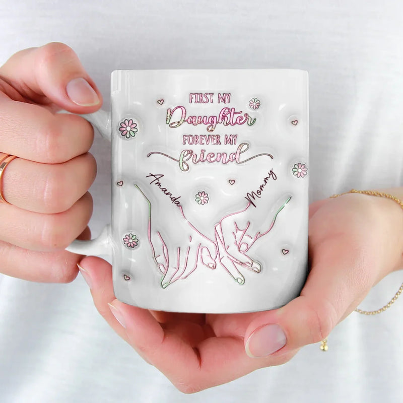 From My Hands To Yours, Always - Family Personalized Custom 3D Inflated Effect Printed Mug - Mother's Day, Gift For Mom, Daughter