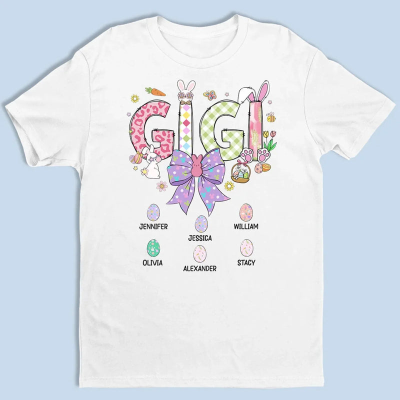 Mama Bunny Loves Her Peeps - Family Personalized Custom Unisex T-shirt, Premium T-shirt, Hoodie - Easter Gift For Mom, Grandma