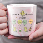Mama Bear - Family Personalized Custom Marble Mug - Mother's Day, Gift For Mom, Grandma