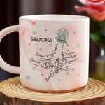Thanks For Always Being My Safe Place - Family Personalized Custom Marble Mug - Mother's Day, Gift For Grandma, Mom