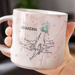 Thanks For Always Being My Safe Place - Family Personalized Custom Marble Mug - Mother's Day, Gift For Grandma, Mom