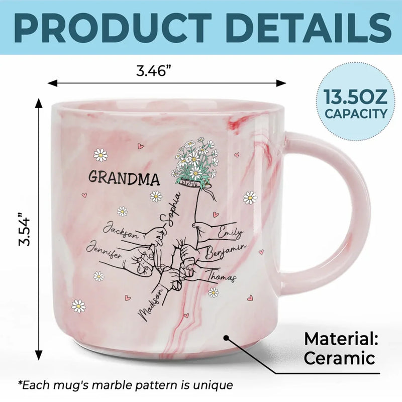 Thanks For Always Being My Safe Place - Family Personalized Custom Marble Mug - Mother's Day, Gift For Mom, Grandma
