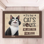 Home Is Where The Cat Rules - Cat Personalized Custom Home Decor Decorative Mat - House Warming Gift For Pet Owners, Pet Lovers