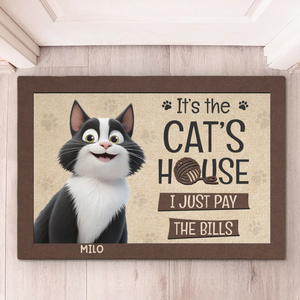 La maison est là où règne le chat - Tapis décoratif personnalisé pour chat - Cadeau de pendaison de crémaillère pour les propriétaires et les amoureux des animaux