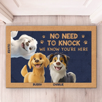Paws Up, We’re Here - Dog Personalized Custom Home Decor Decorative Mat - House Warming Gift For Pet Owners, Pet Lovers