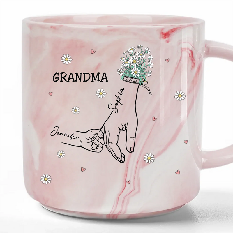 Thanks For Always Being My Safe Place - Family Personalized Custom Marble Mug - Mother's Day, Gift For Mom, Grandma
