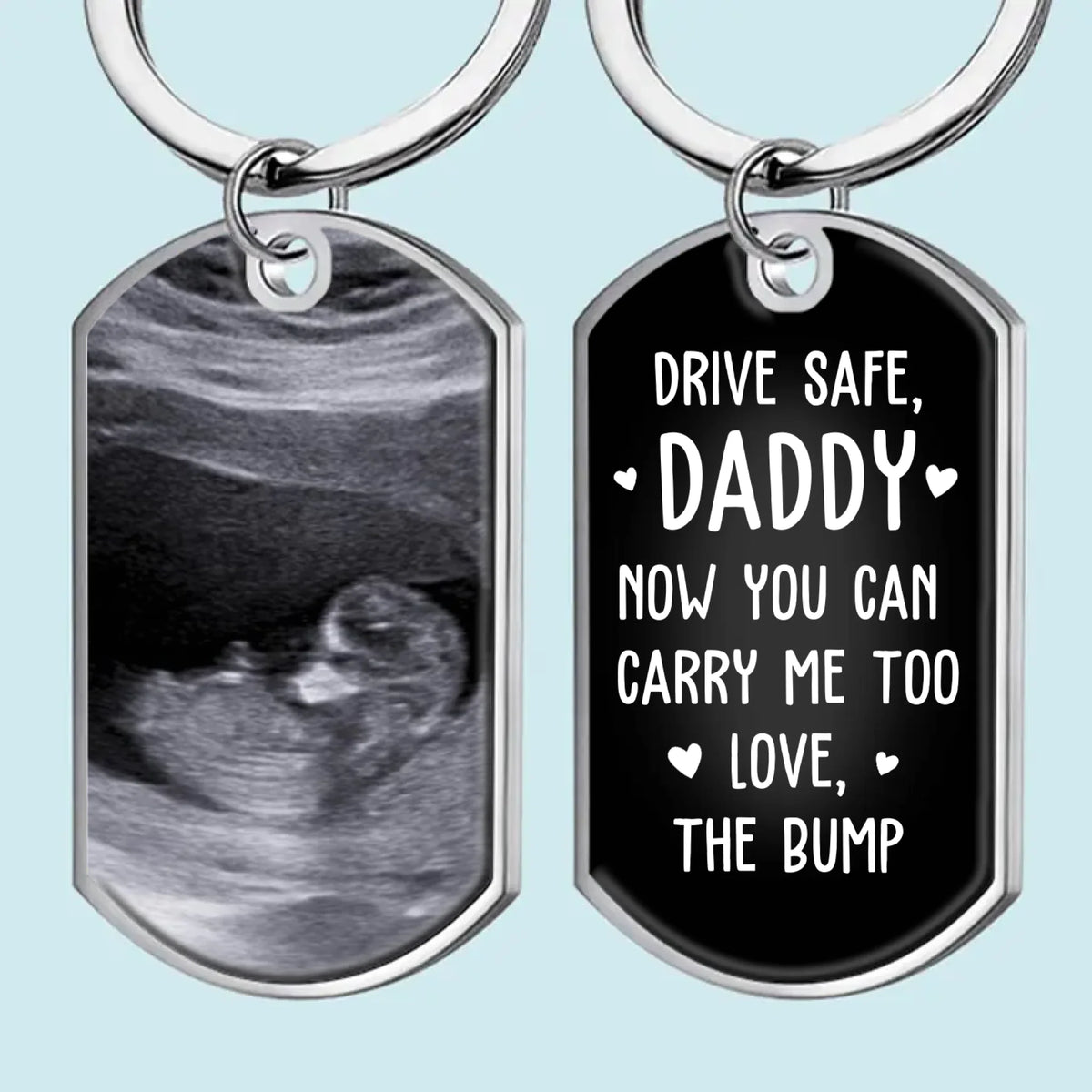 Custom Photo Now You Can Carry Me Too - Family Personalized Custom Keychain - Gift For Family Members, Baby Shower Gift