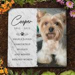 Custom Pet Photo Memorial Decor - Personalized Stone With Stand