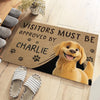 Dogs Rule Here, Humans Welcome Too - Dog Personalized Custom Home Decor Decorative Mat - House Warming Gift For Pet Owners, Pet Lovers