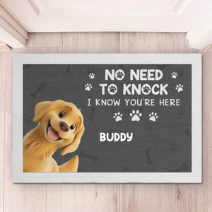 Paws Up, We’re Here - Dog Personalized Custom Home Decor Decorative Mat - House Warming Gift For Pet Owners, Pet Lovers