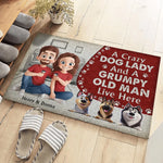 Messy Paws, Happy Hearts - Dog Personalized Custom Home Decor Decorative Mat - House Warming Gift For Pet Owners, Pet Lovers