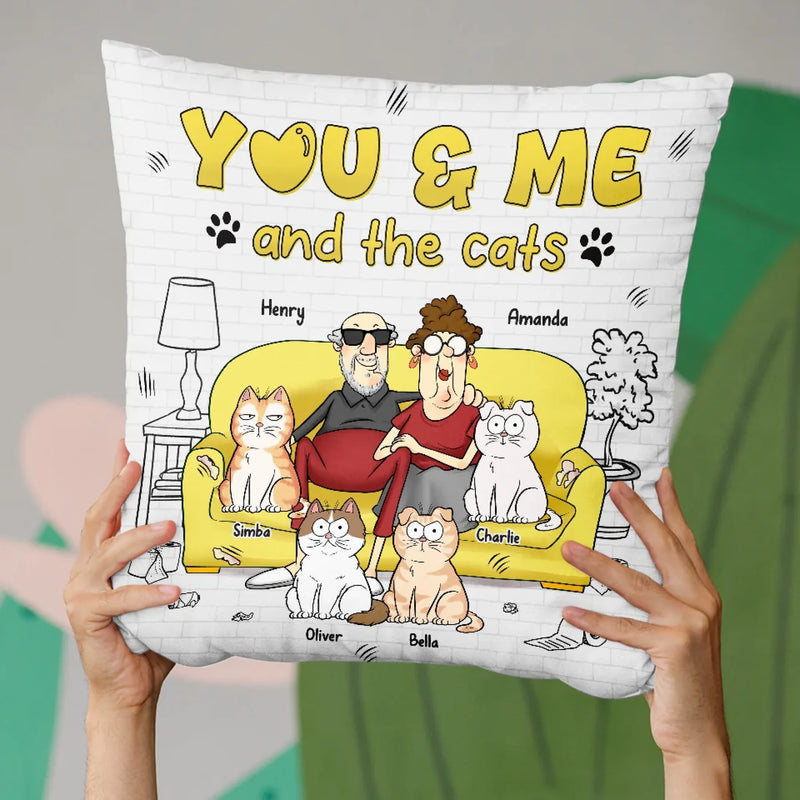 You, Me & The Cat Chaos - Cat Personalized Custom Pillow - Gift For Pet Owners, Pet Lovers