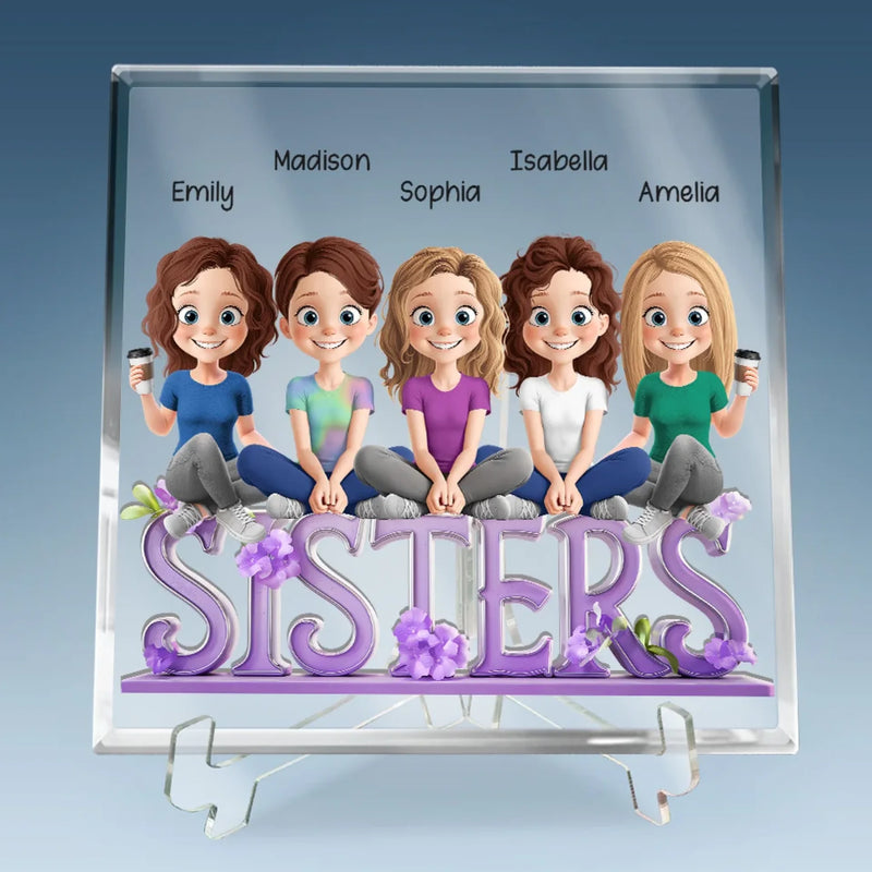 We Go Together Like Coffee And Donuts - Bestie Personalized Custom Square Shaped Acrylic Plaque - Gift For Best Friends, BFF, Sisters