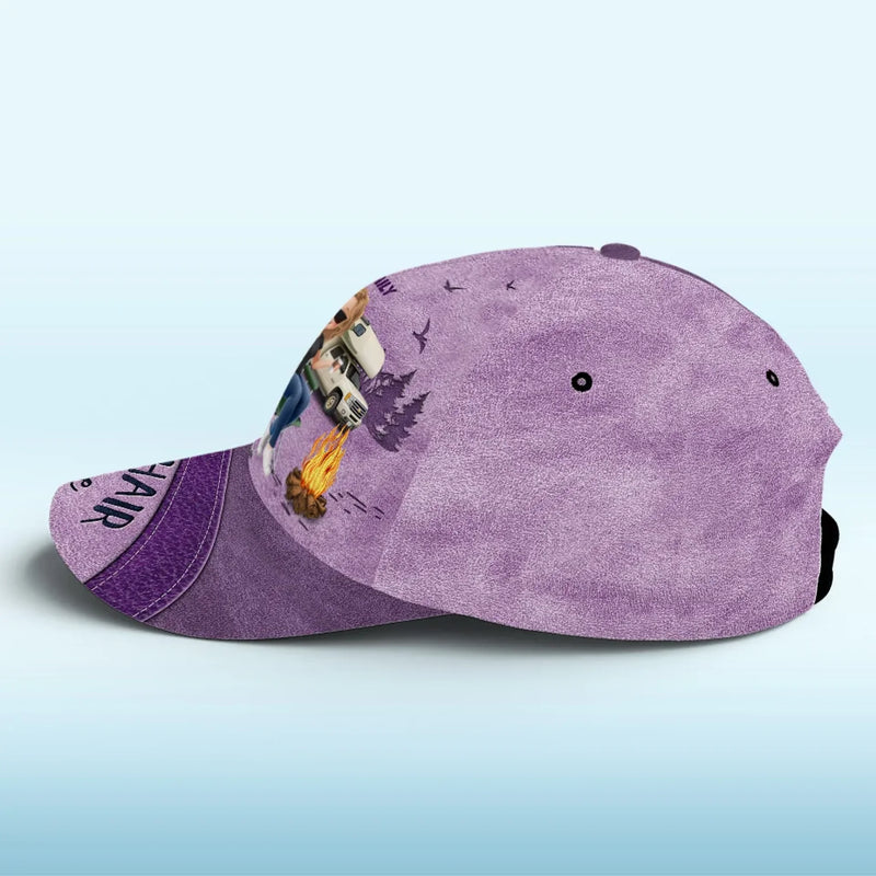 Happiness Is A Tent And Good Company - Camping Personalized Custom Hat, All Over Print Classic Cap - Gift For Camping Lovers