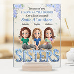 Besties Make The World A Happier Place - Bestie Personalized Custom Rectangle Shaped Acrylic Plaque - Gift For Best Friends, BFF, Sisters