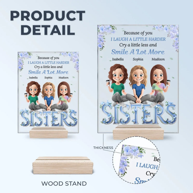 Besties Make The World A Happier Place - Bestie Personalized Custom Rectangle Shaped Acrylic Plaque - Gift For Best Friends, BFF, Sisters