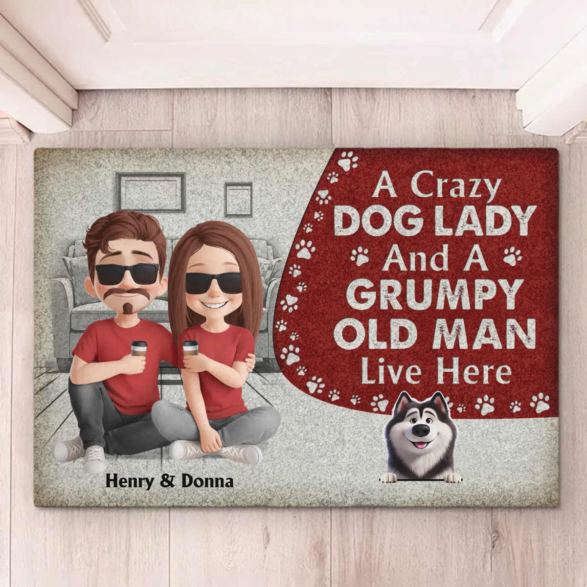 Messy Paws, Happy Hearts - Dog Personalized Custom Home Decor Decorative Mat - House Warming Gift For Pet Owners, Pet Lovers