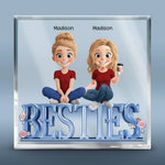Cherish Every Moment With Your Best Friends - Bestie Personalized Custom Square Shaped Acrylic Plaque - Gift For Women