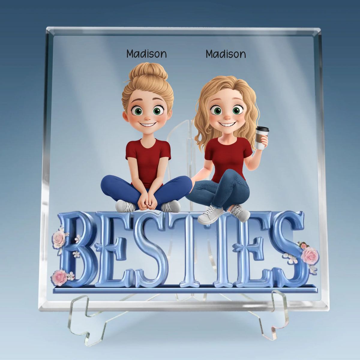 Best Friend Till The End - Bestie Personalized Custom Square Shaped Ac - Pawfect House