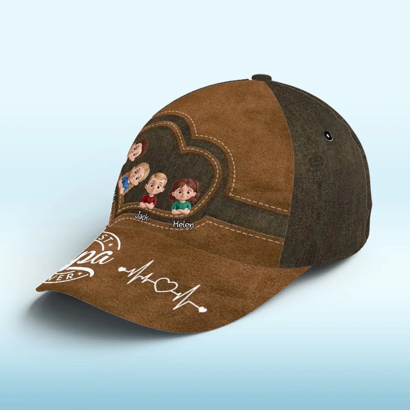 Dad’s Love Never Fades - Family Personalized Custom Hat, All Over Print Classic Cap - Father's Day, Gift For Dad, Grandpa