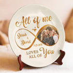 Custom Photo All My Heart, All My Love - Couple Personalized Custom Ceramic Plate - Gift For Wife, Husband, Couple