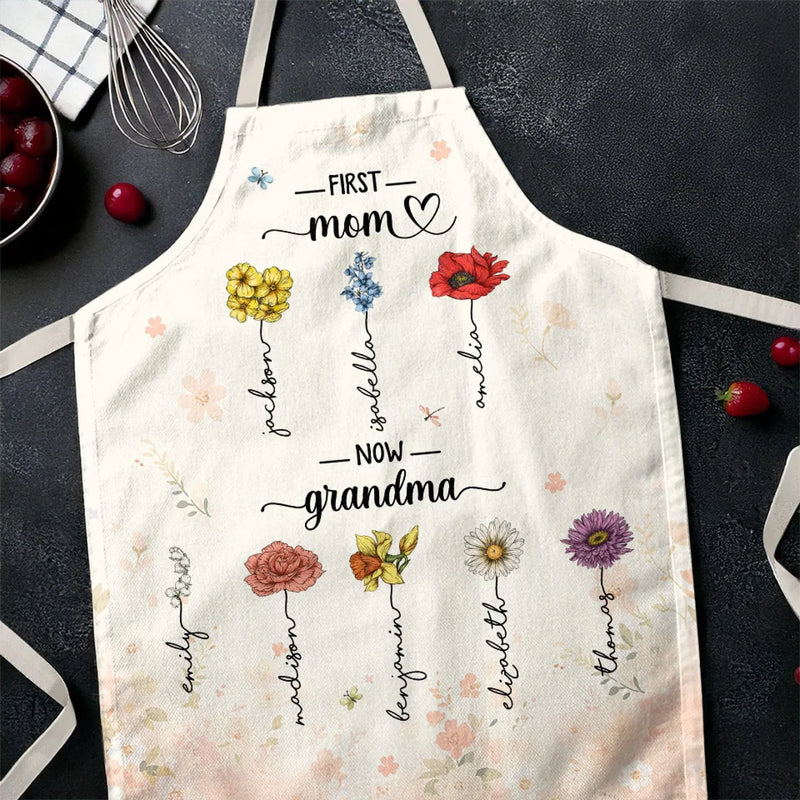 Generations Of Love, Forever Strong - Family Personalized Custom Apron - Mother's Day, Gift For Mom, Grandma