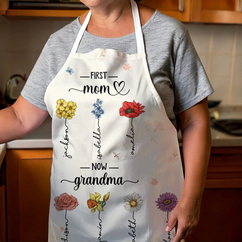 Generations Of Love, Forever Strong - Family Personalized Custom Apron - Mother's Day, Gift For Mom, Grandma