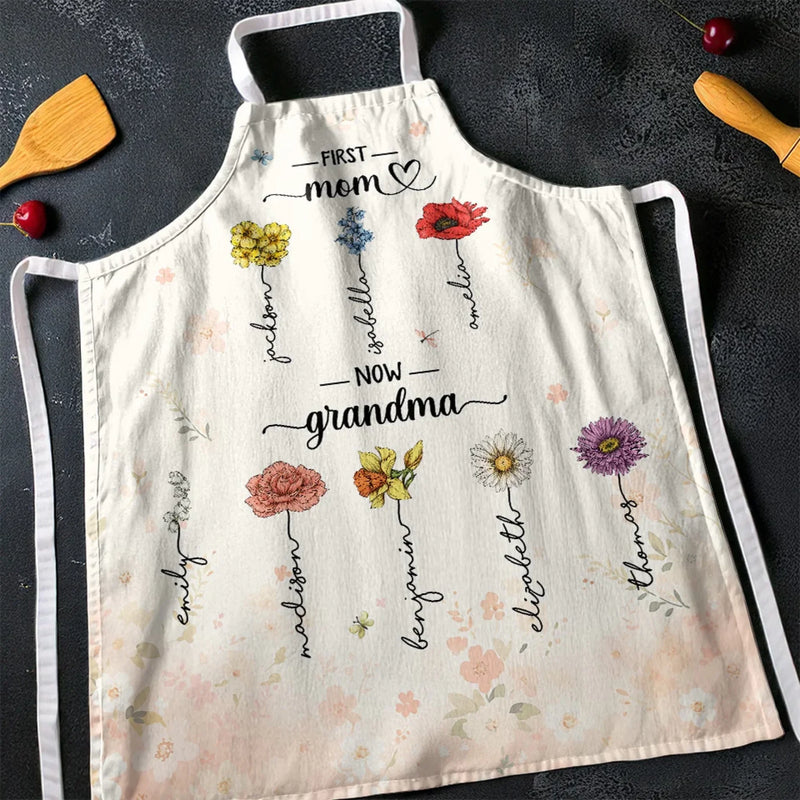 Generations Of Love, Forever Strong - Family Personalized Custom Apron - Mother's Day, Gift For Mom, Grandma
