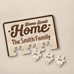 Home Sweet Home, Forever Loved - Family Personalized Custom Acrylic Puzzle Key Holder - House Warming Gift For Family