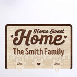 Home Sweet Home, Forever Loved - Family Personalized Custom Acrylic Puzzle Key Holder - House Warming Gift For Family