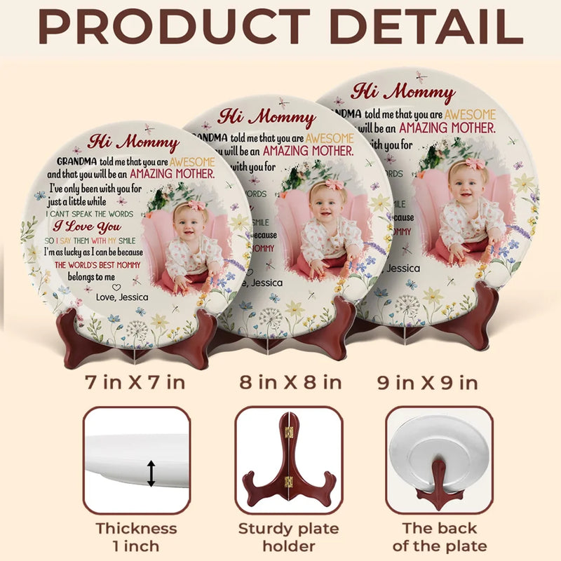 Custom Photo Our First Miracle, Our Forever Love - Family Personalized Custom Ceramic Plate - Mother's Day, Baby Shower Gift, Gift For First Mom