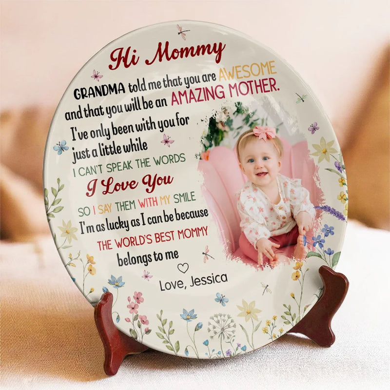 Custom Photo Our First Miracle, Our Forever Love - Family Personalized Custom Ceramic Plate - Mother's Day, Baby Shower Gift, Gift For First Mom