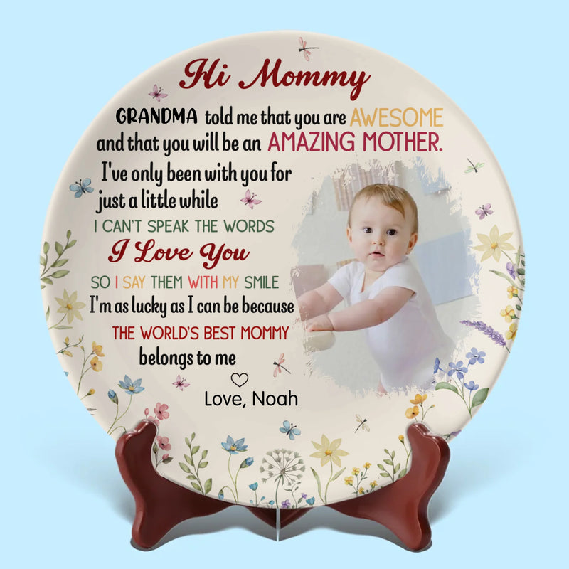 Custom Photo Our First Miracle, Our Forever Love - Family Personalized Custom Ceramic Plate - Mother's Day, Baby Shower Gift, Gift For First Mom