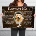 Custom Photo Remember Me With Smiles - Memorial Personalized Custom Horizontal Canvas - Sympathy Gift For Pet Owners, Pet Lovers