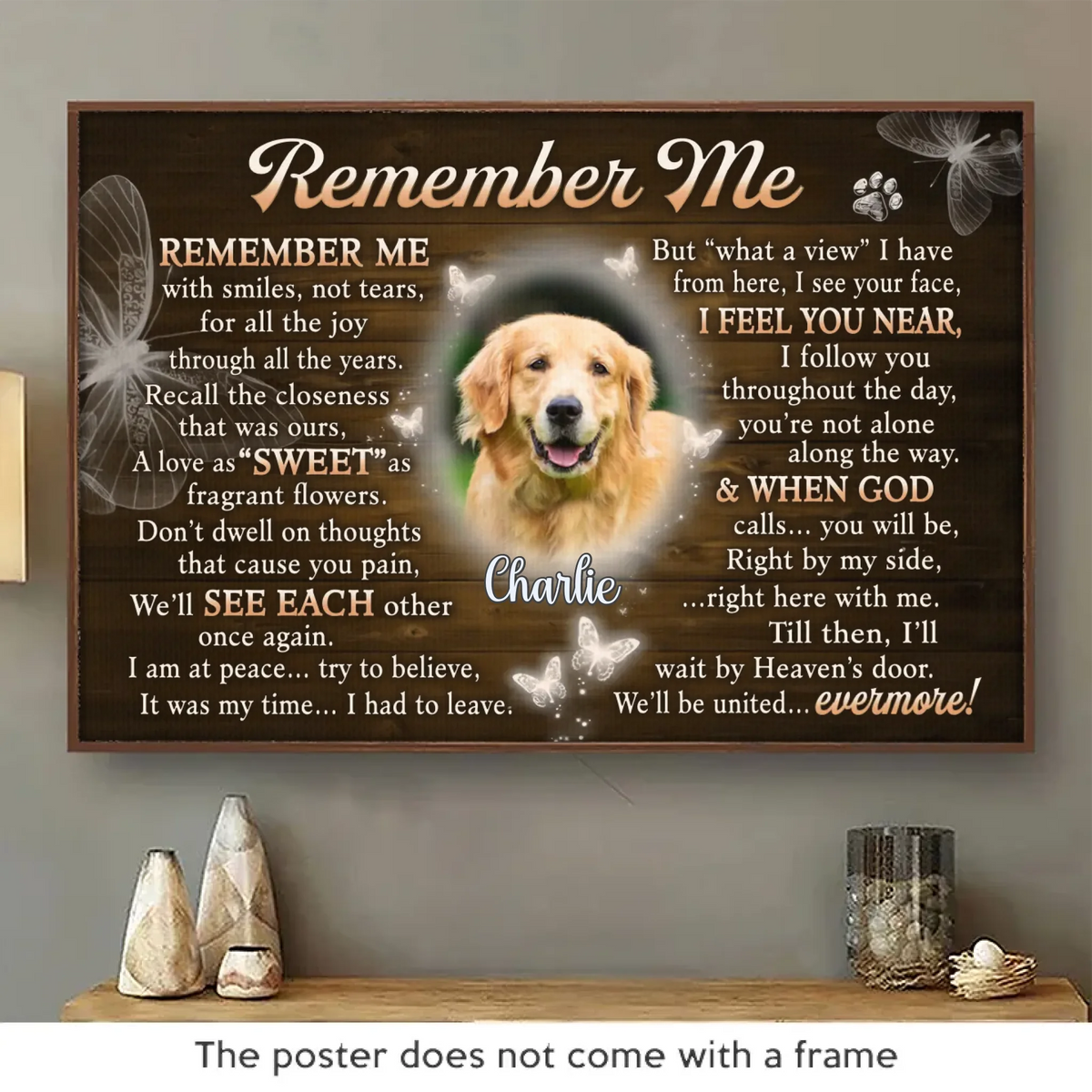 Custom Photo You Will Be Right By My Side - Memorial Personalized Custom Horizontal Poster - Sympathy Gift For Pet Owners, Pet Lovers