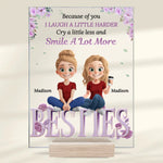 Together, Always Stronger - Bestie Personalized Custom Rectangle Shaped Acrylic Plaque - Gift For Best Friends, BFF, Sisters
