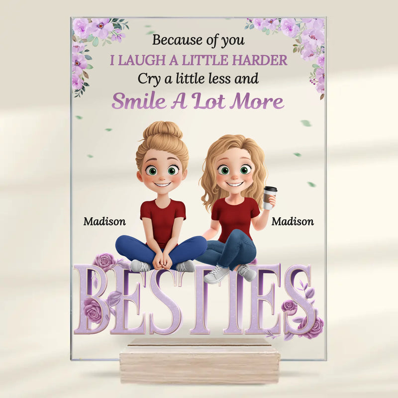 Together, Always Stronger - Bestie Personalized Custom Rectangle Shaped Acrylic Plaque - Gift For Best Friends, BFF, Sisters