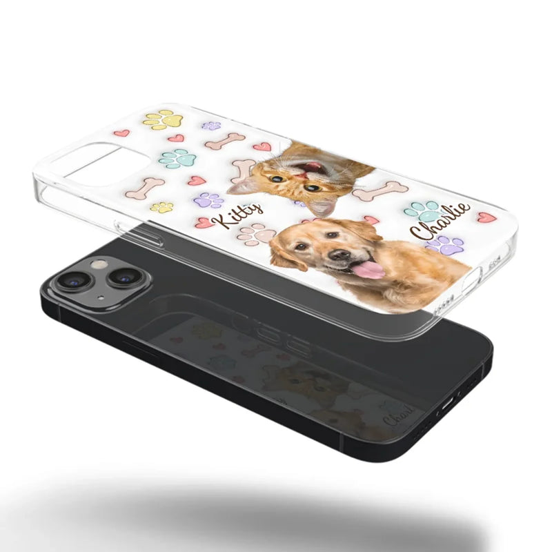 Custom Photo Keep Calm And Pet A Cat - Dog & Cat Personalized Custom 3D Inflated Effect Printed Clear Phone Case - Gift For Pet Owners, Pet Lovers