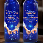 Forever Yours, Since The Day We Met - Couple Personalized Custom Blue Bottle Lamp - Gift For Husband, Wife, Couple