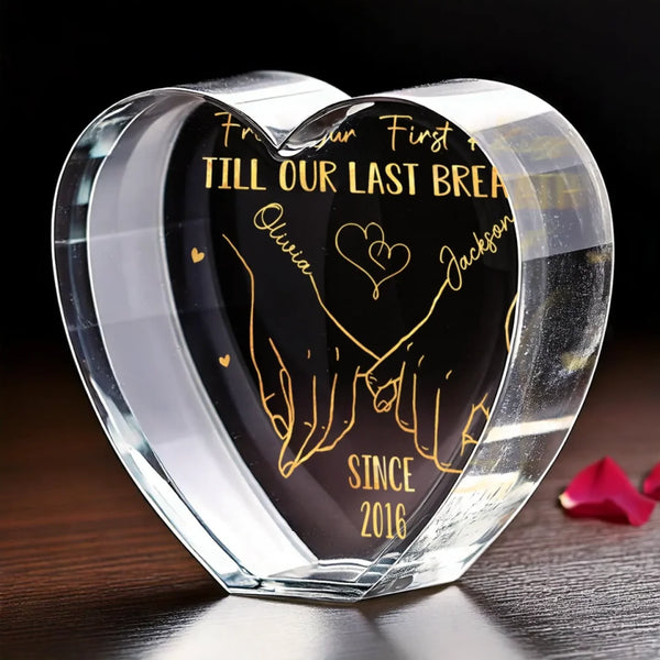 Custom Photo When I Tell You I Love You Husband Wife Couple Crystal Heart Keepsake Designed By Round