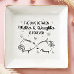 Mom’s Love, Daughter’s Strength - Family Personalized Custom Jewelry Dish - Mother's Day, Gift For Mom, Daughter
