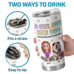 Fur-Ever Together, A Girl & Her Dogs - Dog Personalized Custom 3D Inflated Effect Printed Tumbler - Gift For Pet Owners, Pet Lovers